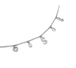 Naszyjnik srebrny 925 z literą S i motywami nieskończoności subtelny