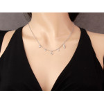 Srebrny naszyjnik 925 z zwisającą literą S skrzydłem oraz koniczynką