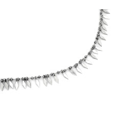 Krótki srebrny choker 925 z drobnymi rombowymi zawieszkami