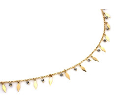 Srebrny naszyjnik 925 z dwukolorowymi kulkami i eleganckimi zawieszkami