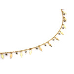 Srebrny naszyjnik 925 z dwukolorowymi kulkami i eleganckimi zawieszkami