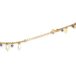 Srebrny naszyjnik 925 z dwukolorowymi kulkami i eleganckimi zawieszkami