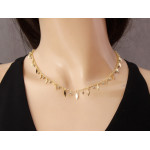 Srebrny naszyjnik 925 z dwukolorowymi kulkami i eleganckimi zawieszkami