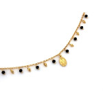 Srebrny naszyjnik 925 pozłacany z medalikiem i ozdobnymi kulkami