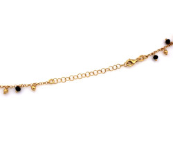 Srebrny naszyjnik 925 pozłacany z medalikiem i ozdobnymi kulkami