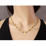 Srebrny naszyjnik 925 pozłacany z medalikiem i ozdobnymi kulkami