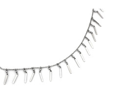 Naszyjnik srebrny 925 z kulkami oraz prostokątnymi zawieszkami doskonały na upominek