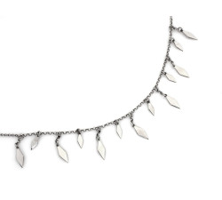 Naszyjnik srebrny z rombowymi ozdobami 925 zawieszki w formie blaszek