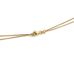 Stylowy srebrny naszyjnik z pozłacanym długim frędzlem z łańcuszków