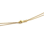 Stylowy srebrny naszyjnik z pozłacanym długim frędzlem z łańcuszków