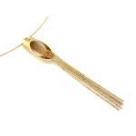 Pozłacany srebrny naszyjnik 925 krawatka z zawieszką