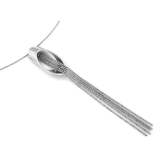 Srebrny naszyjnik 925 krawatka z wisiorkiem