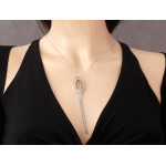 Srebrny naszyjnik 925 krawatka z wisiorkiem