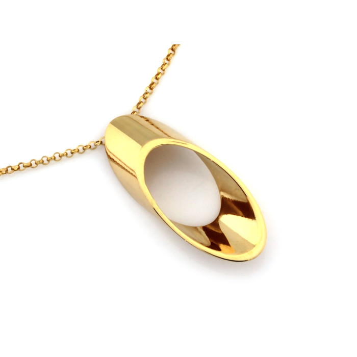 Srebrny pozłacany naszyjnik 925 z elegancką zawieszką