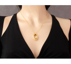 Srebrny pozłacany naszyjnik 925 z elegancką zawieszką