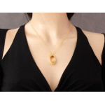 Srebrny pozłacany naszyjnik 925 z elegancką zawieszką