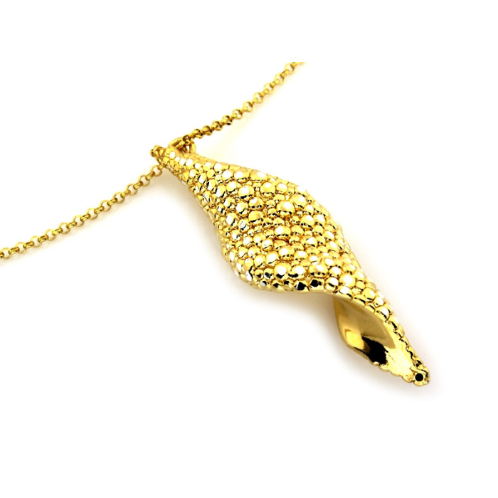 Pozłacany srebrny naszyjnik 925 ze skręcanym wisiorkiem