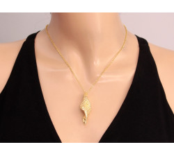 Pozłacany srebrny naszyjnik 925 ze skręcanym wisiorkiem