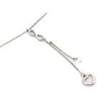 Srebrny naszyjnik 925 krawatka z sercem nieskończonością i cyrkonią