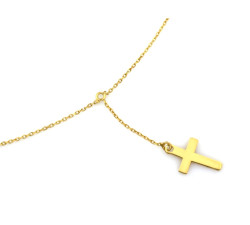 Srebrny naszyjnik pozłacany 925 krawatka z krzyżykiem