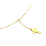 Srebrny naszyjnik pozłacany 925 krawatka z krzyżykiem