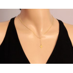 Srebrny naszyjnik pozłacany 925 krawatka z krzyżykiem