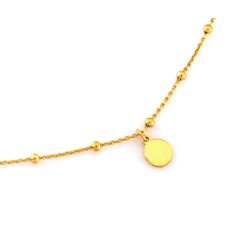 Naszyjnik ze srebra pozłacanego 925 z okrągłą blaszką i kuleczkami