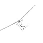 Naszyjnik ze srebra 925 literka K bez kamieni