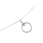 Srebrny naszyjnik 925 kółko ozdobione cyrkoniami