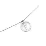 Naszyjnik ze srebra 925 z krzyżykiem w kółku