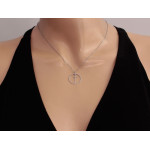 Naszyjnik ze srebra 925 z krzyżykiem w kółku