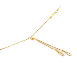 Naszyjnik ze srebra 925 pozłacana krawatka z kulkami