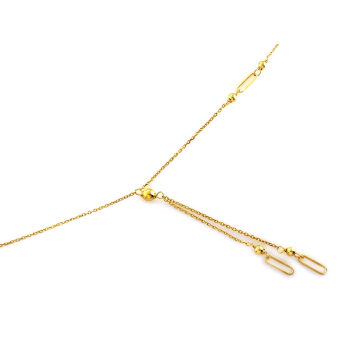 Naszyjnik ze srebra 925 pozłacana krawatka z kulkami