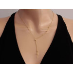 Naszyjnik ze srebra 925 pozłacana krawatka z kulkami