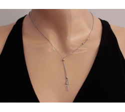 Srebrna krawatka 925 z wiszącymi łańcuszkami