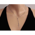 Srebrna krawatka 925 z wiszącymi łańcuszkami