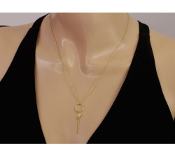 Pozłacany srebrny naszyjnik 925 z modnym wisiorkiem na prezent