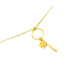 Naszyjnik ze srebra pozłacanego 925 z zawieszką i koniczynką