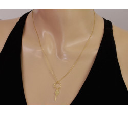 Naszyjnik ze srebra pozłacanego 925 z zawieszką i koniczynką