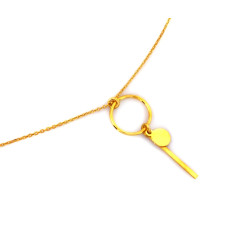 Naszyjnik ze srebra 925 pozłacany z modną zwieszką