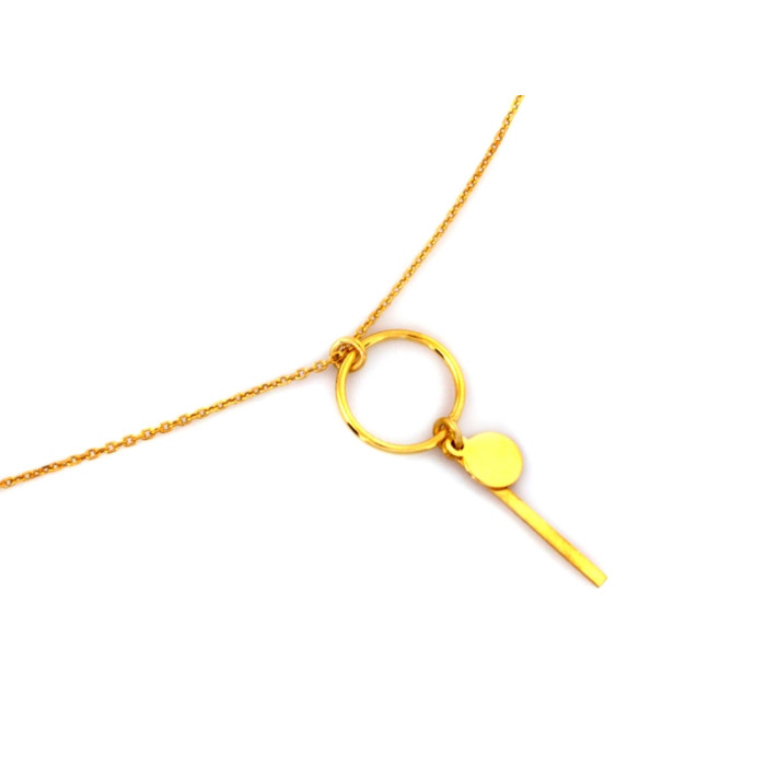 Naszyjnik ze srebra 925 pozłacany z modną zwieszką