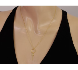 Naszyjnik ze srebra 925 pozłacany z modną zwieszką
