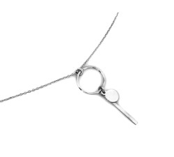 Naszyjnik kobiecy modny srebrny 925 z modnym okrągłym nowoczesnym trwałym wisiorem