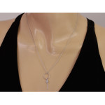 Naszyjnik kobiecy modny srebrny 925 z modnym okrągłym nowoczesnym trwałym wisiorem