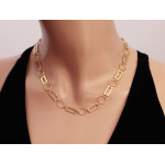 Łańcuch naszyjnik 925 srebrny uniwersalny pozłacany ze składanych modnych elementów