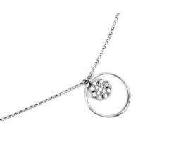 Łańcuszek naszyjnik 925 delikatny klasyczny wisiorek z koniczynką na szczęście