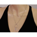 Łańcuszek 925 srebrny i wisiorek z krzyżykiem zdobionym błyszczącymi cyrkoniami