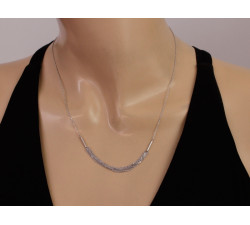 Naszyjnik srebrny 925 ozdobny efektowny subtelny z kilku łańcuszków na prezent