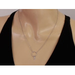 Łańcuszek 925 srebrny klasyczny zdobiony okrągłą zawieszką ze skrzydłem na prezent