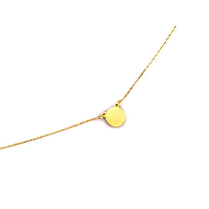 Łańcuszek srebrny 925 pozłacany popularny design celebrytka z kółkiem ponadczasowy